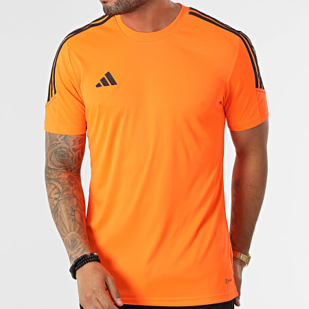 Adidas Sportswear - Tee Shirt A Bandes Tiro 23 HZ0183 Orange Fluo