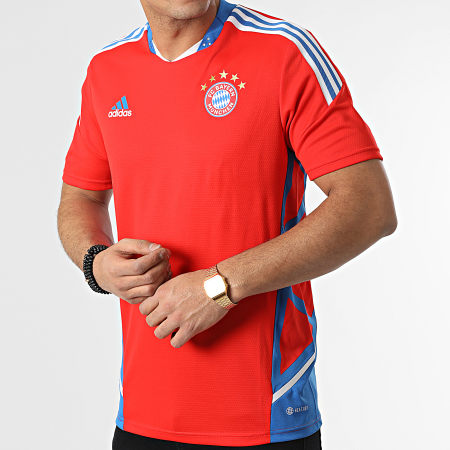 Adidas Sportswear - Maglia da calcio a strisce FC Bayern Monaco Pro HU1276 Rosso Blu