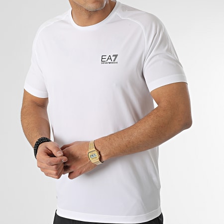 EA7 Emporio Armani - Ensemble Tee Shirt Et Short Jogging 8NPV03-PNDDZ Blanc Noir Argenté