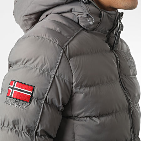 Geographical Norway - Doudoune Capuche Bombe Gris Anthracite