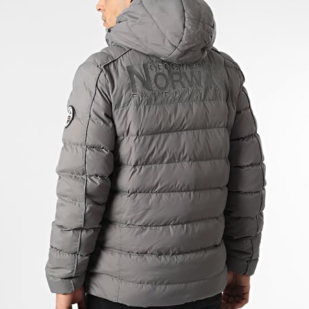 Geographical Norway - Doudoune Capuche Bombe Gris Anthracite