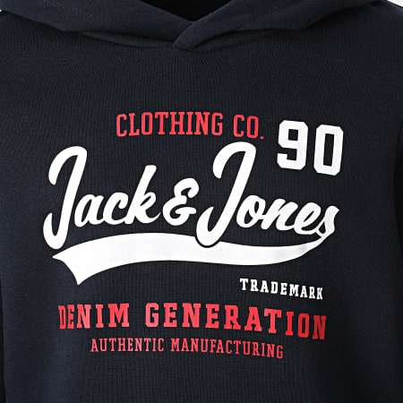 Jack And Jones - Sudadera con capucha para niños Logo Navy
