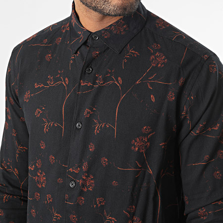 Only And Sons - Chemise Manches Longues Axl Life Noir Floral