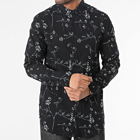 Only And Sons - Chemise Manches Longues Axl Life Noir Floral