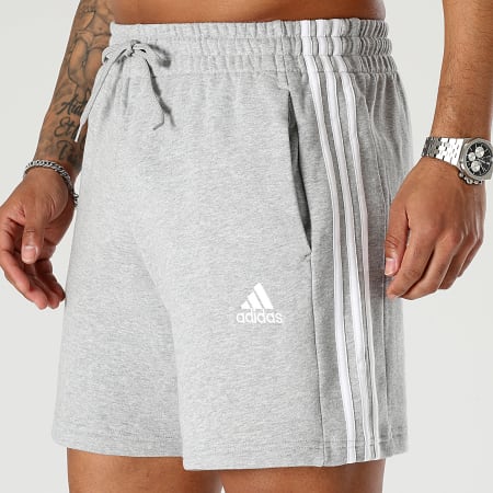 Adidas Sportswear - Short Jogging A Bandes IC9437 Gris Chiné