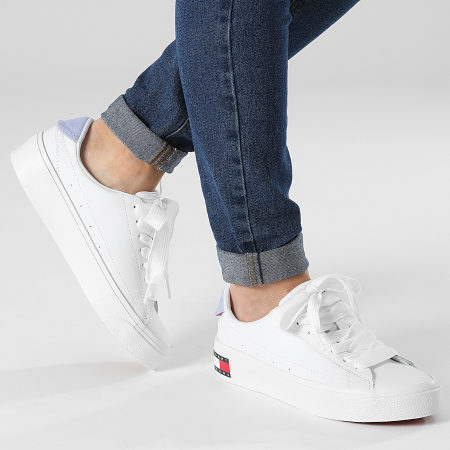 Tommy Jeans - Sneakers donna in pelle vulcanizzata 2030 bianco