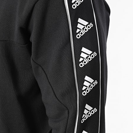 Adidas Sportswear - Felpa con cappuccio a bande BL IC6788 Nero
