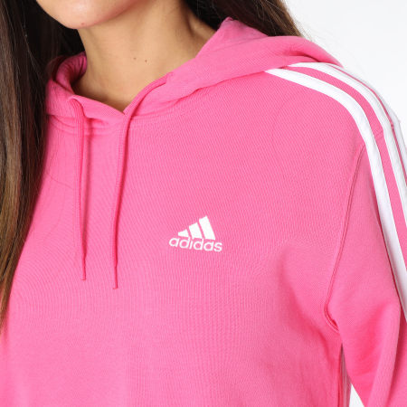 Adidas Sportswear - Sweat Capuche Femme A Bandes 3 Stripes IC9911 Rose