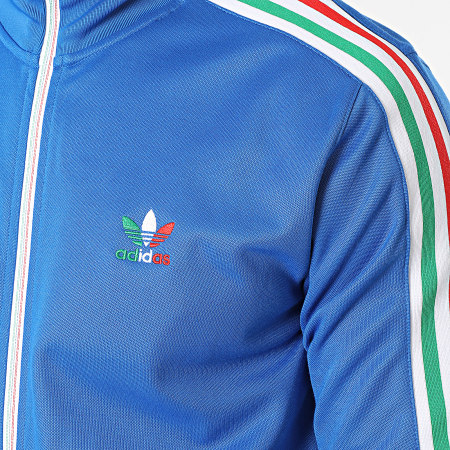 Adidas Originals - Beckenbauer HK7411 Giacca con zip a righe blu chiaro