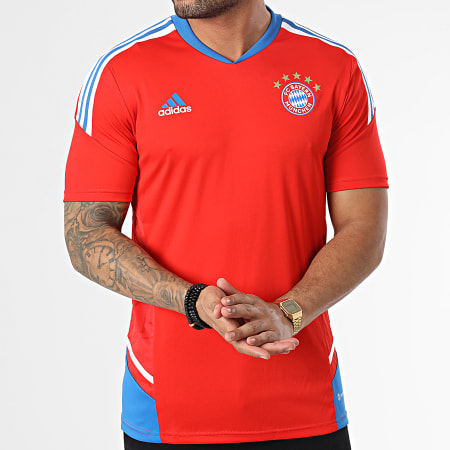Adidas Performance - Camiseta de fútbol a rayas del Bayern de Múnich HU1281 Rojo