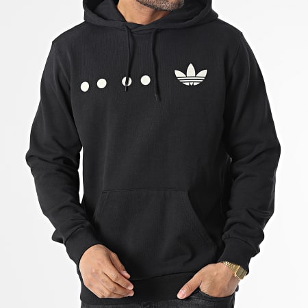 Adidas Originals - HK2761 Felpa con cappuccio con logo nero