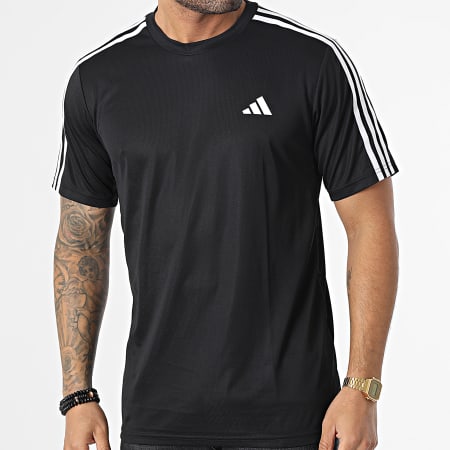 Adidas Performance - Camiseta Con Rayas Train Essentials Base 3 Rayas IB8150 Negro