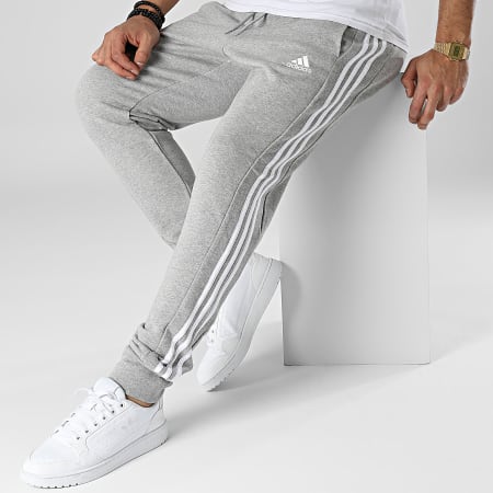 Adidas Sportswear - Pantalon Jogging A Bandes 3 Stripes IC9407 Gris Chiné