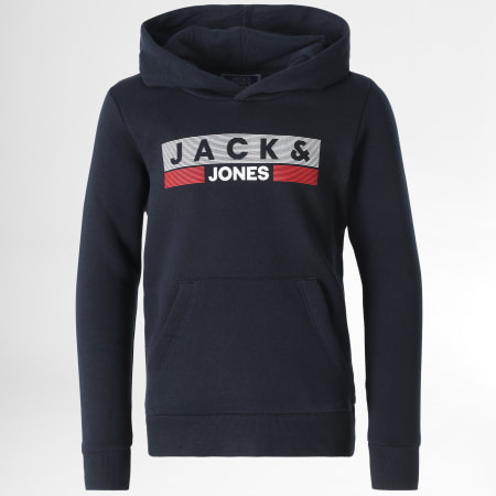 Jack And Jones - Felpa con cappuccio da bambino Corp Logo blu navy