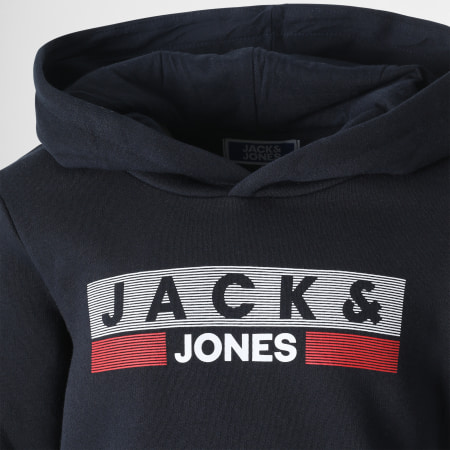 Jack And Jones - Sudadera con capucha para niños Corp Navy Blue Logo
