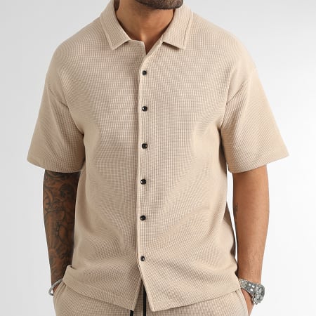 LBO - Chemise Manches Courtes Oversize 2913 Beige