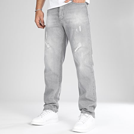 LBO - Jeans dal taglio rilassato con strappi 2922 Denim Grigio chiaro