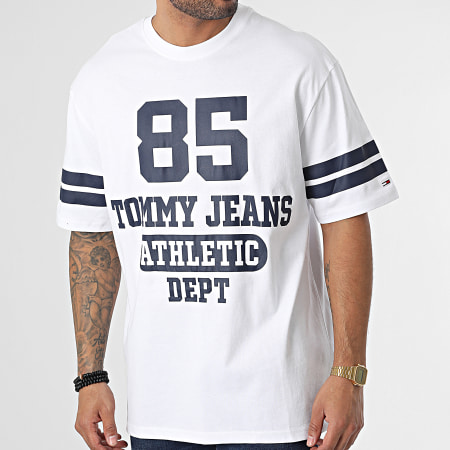 Tommy Jeans - Tee Shirt Oversize Large Skater College 85 Logo 5669 Blanc