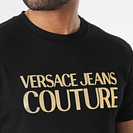 Versace Jeans Couture - Tee Shirt 74GAHT01-CJ00T Noir Doré