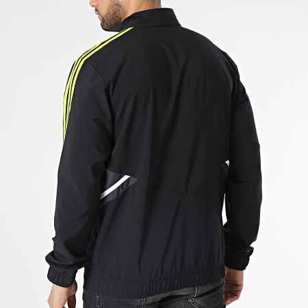 Adidas Sportswear - Giacca con zip a righe nere del Manchester United FC HE6680