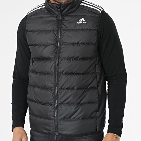Adidas Sportswear - Doudoune Sans Manches A Bandes Essential GH4583 Noir