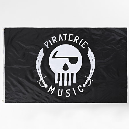 Piraterie Music - Logo Bandiera Nero Bianco