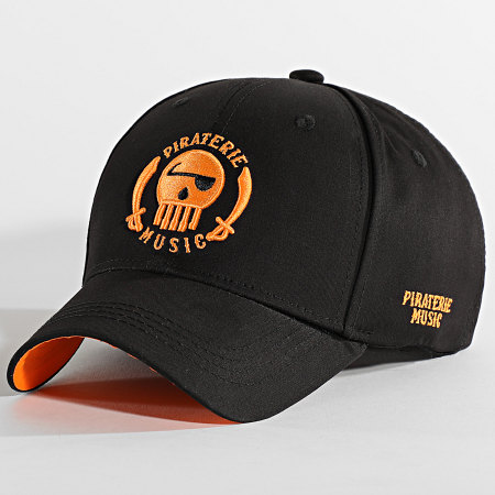 Piraterie Music - Cappello con logo classico nero arancione
