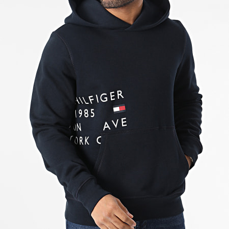 Tommy Hilfiger - Sudadera con capucha Off Placement Text 9303 Azul Marino