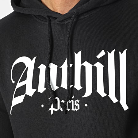 Anthill - Sudadera gótica con capucha Negro Blanco