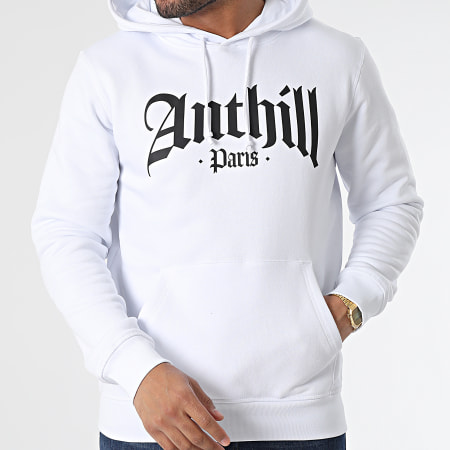 Anthill - Felpa gotica con cappuccio bianco nero