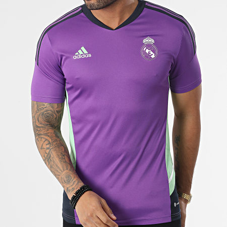 Adidas Performance - Real HT8809 Camiseta de rayas púrpura