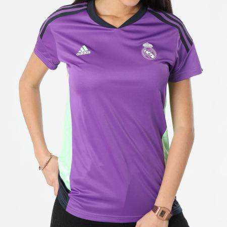 Adidas Sportswear - Tee Shirt Femme A Bandes Real HT8813 Violet