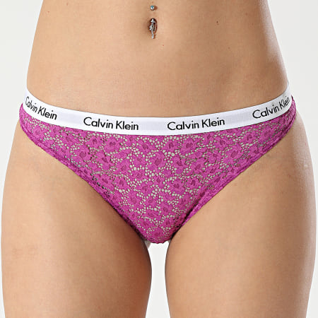 Calvin Klein - Lot De 3 Strings Femme Brazilian QD3925E Beige Rose Gris Anthracite