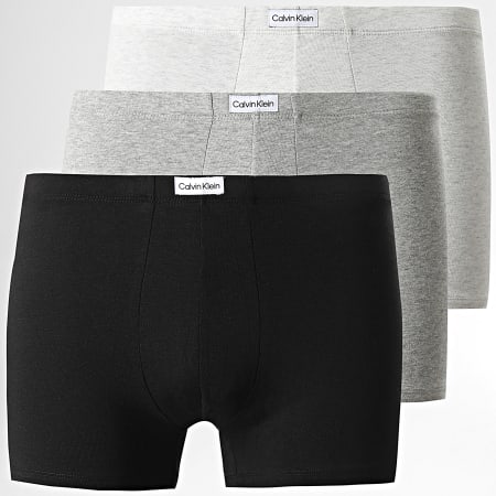 Calvin Klein - Set di 3 boxer in cotone elasticizzato NB3262A nero, grigio e bianco