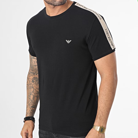 Emporio Armani - Camiseta a rayas 111890-3R717 Negro Beige