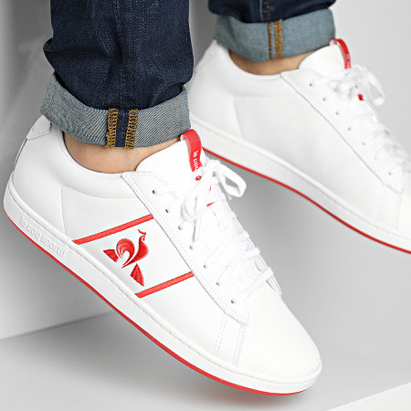 Le Coq Sportif - CourtClassic Sport 2310078 Optical White Fiery Red Sneakers