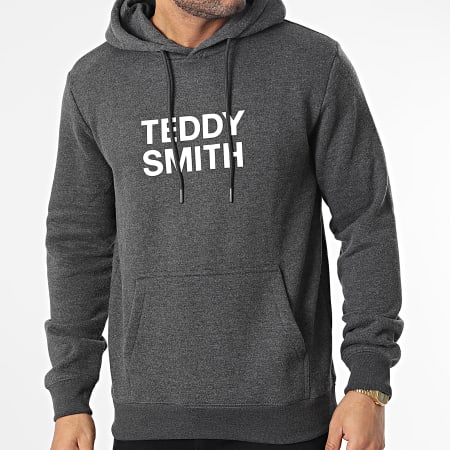 Teddy Smith - Sweat Capuche Siclass 10816368D Gris Anthracite Chiné