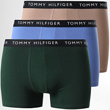 Tommy Hilfiger - Lot De 3 Boxers Premium Essentials 2203 Vert Beige Bleu