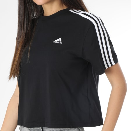 Adidas Sportswear - Maglietta donna 3 strisce HR4913 Nero