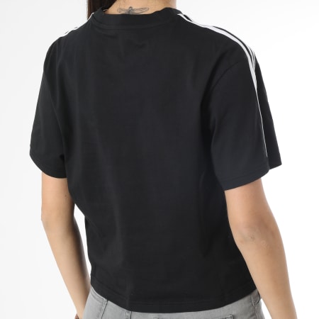 Adidas Sportswear - Tee Shirt Crop Femme 3 Stripes HR4913 Noir