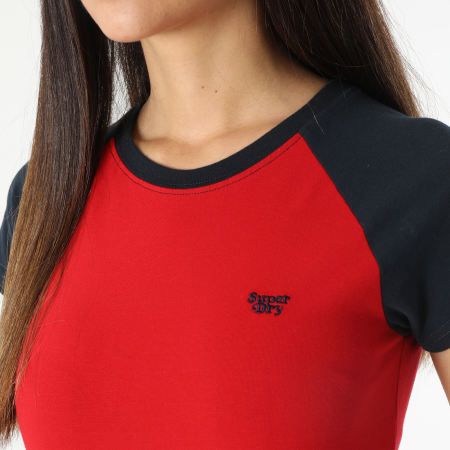 Superdry - Camiseta oversize vintage raglán para mujer Rojo