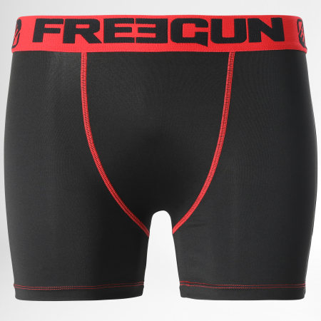 Freegun - Set di 2 boxer neri blu con bandiera rossa