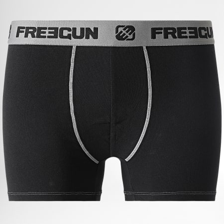 Freegun - Lot De 2 Boxers Ultra Stretch Noir Gris