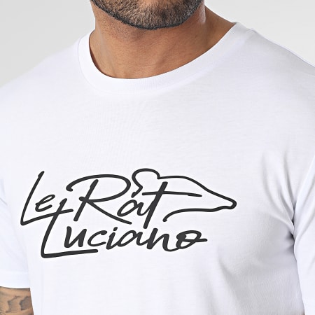 Le Rat Luciano - Maglietta Logo Script Bianco Nero