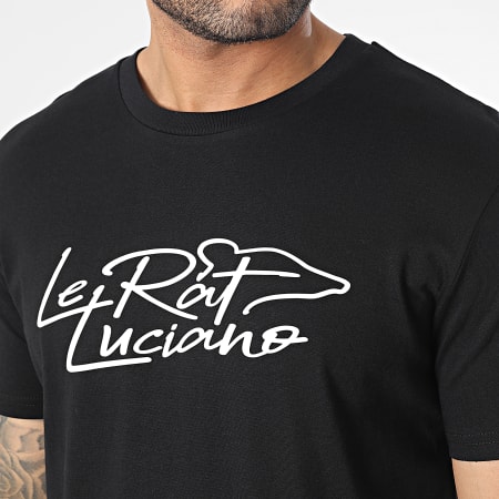 Le Rat Luciano - Maglietta con logo Script bianco e nero