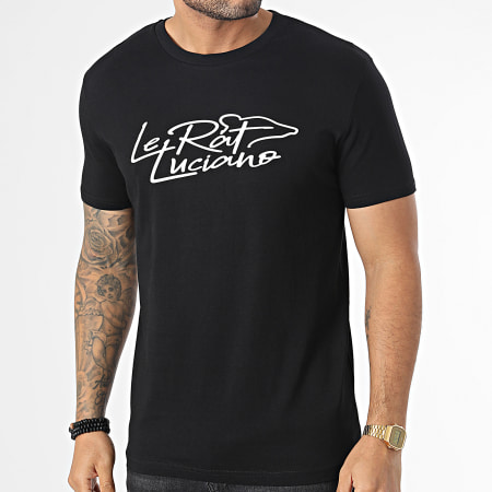 Le Rat Luciano - Negro Blanco Script Logo Camiseta