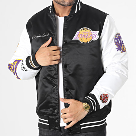 Mitchell and Ness - Giacca Teddy NBA Team Origins Los Angeles Lakers Nero Bianco