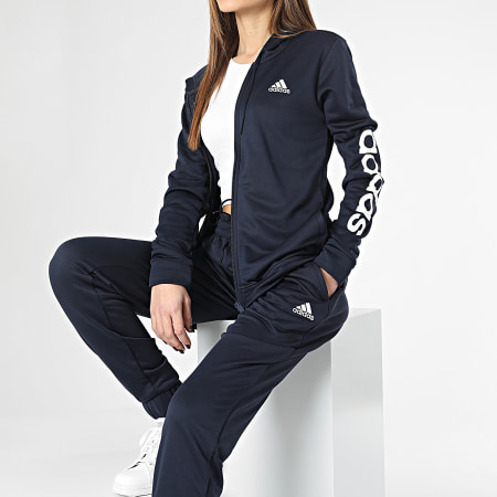 Adidas Sportswear - Tuta da ginnastica donna Linear IC3431 blu navy