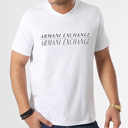 Armani Exchange - T-shirt con scollo a V 3RZTAH-ZJAAZ Bianco