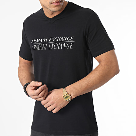 Armani Exchange - Camiseta cuello pico 3RZTAH-ZJAAZ Negro